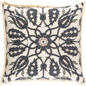 Vincent 20 X 20 inch Charcoal and Peach Pillow Cover