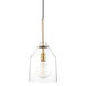 Sloan 1 Light 9.5 inch Aged Brass Pendant Ceiling Light