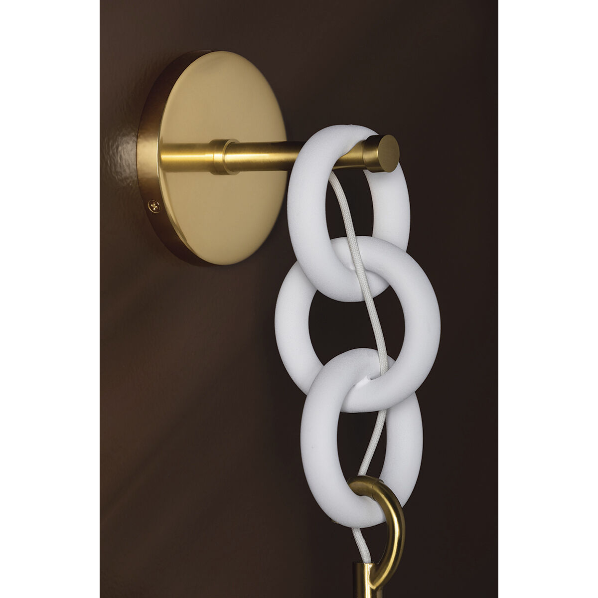 Marina 1 Light 6 inch Aged Brass/Textured White Combo Wall Sconce Wall Light