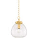 Della 1 Light 12 inch Aged Brass Pendant Ceiling Light