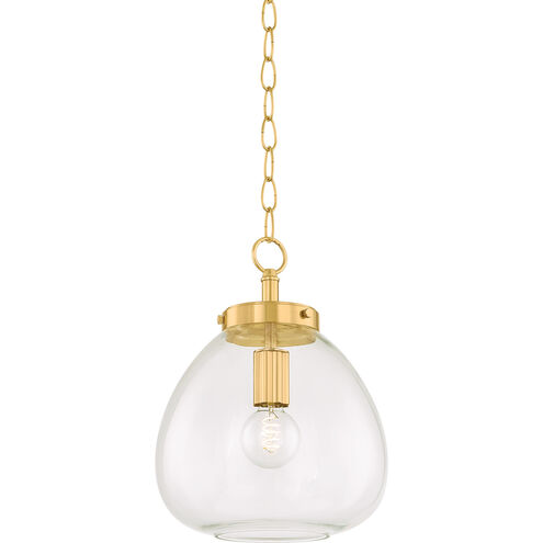 Della 1 Light 12 inch Aged Brass Pendant Ceiling Light