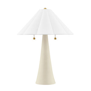 Alana 23 inch 60.00 watt Aged Brass/Ceramic Antique Ivory Table Lamp Portable Light