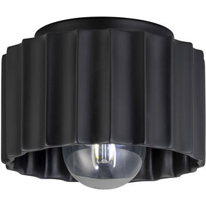 Radiance Collection 1 Light 8 inch White Crackle Outdoor Flush-Mount