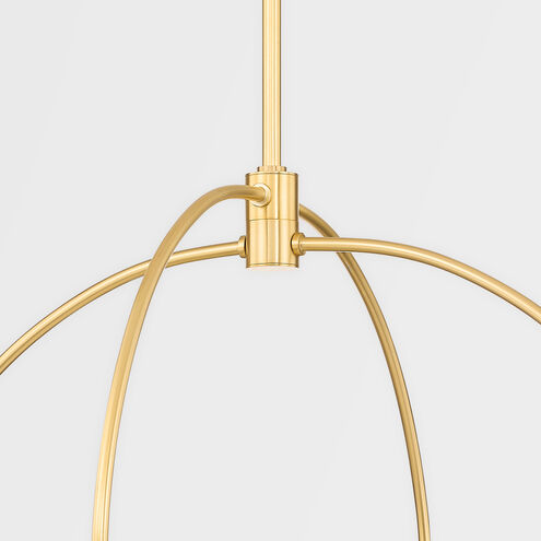 Flora 4 Light 30 inch Aged Brass Chandelier Ceiling Light