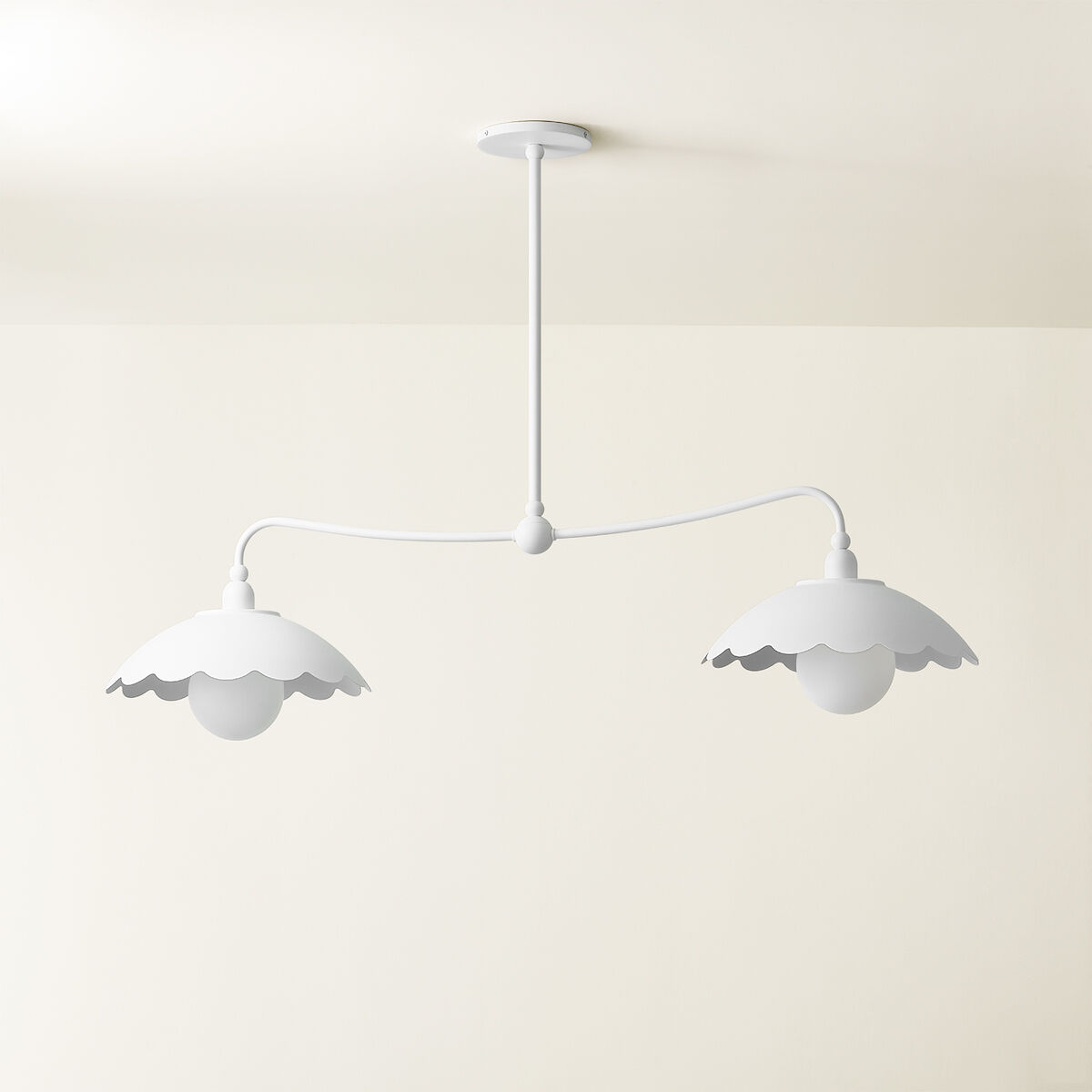 Yael 2 Light 45 inch Textured White Linear Ceiling Light