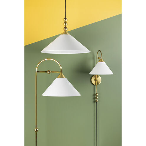 Sang 12 inch 60.00 watt Aged Brass Portable Wall Sconce Wall Light