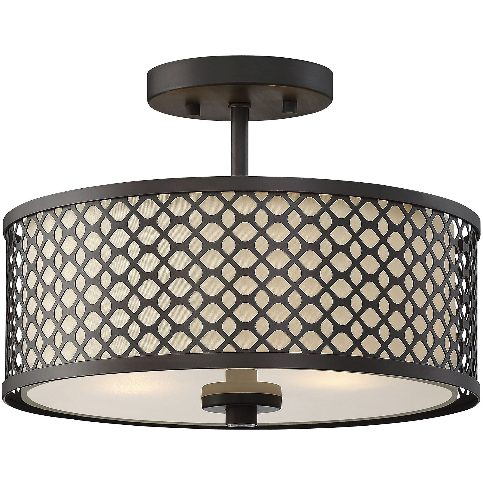 Modern 2 Light 13.00 inch Semi-Flush Mount