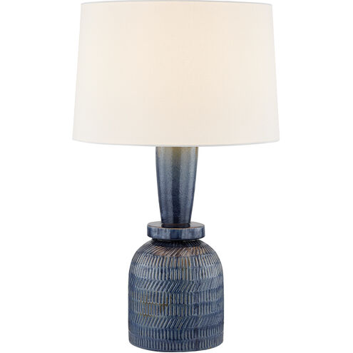Russo 27.5 inch 15.00 watt Aged Brass/Ceramic Washed Cobalt Table Lamp Portable Light