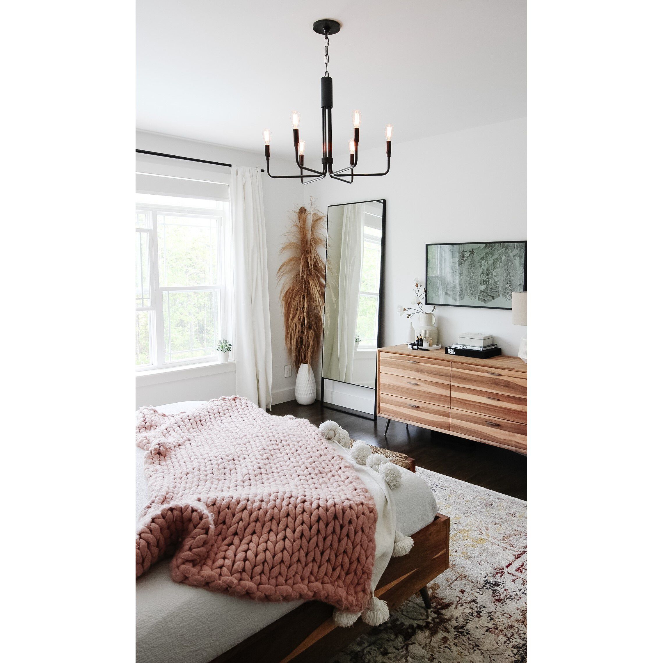 Brigitte 6 Light 25 inch Old Bronze Pendant Ceiling Light