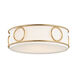 Jade 3 Light 16 inch Gold Leaf Flush Mount Ceiling Light