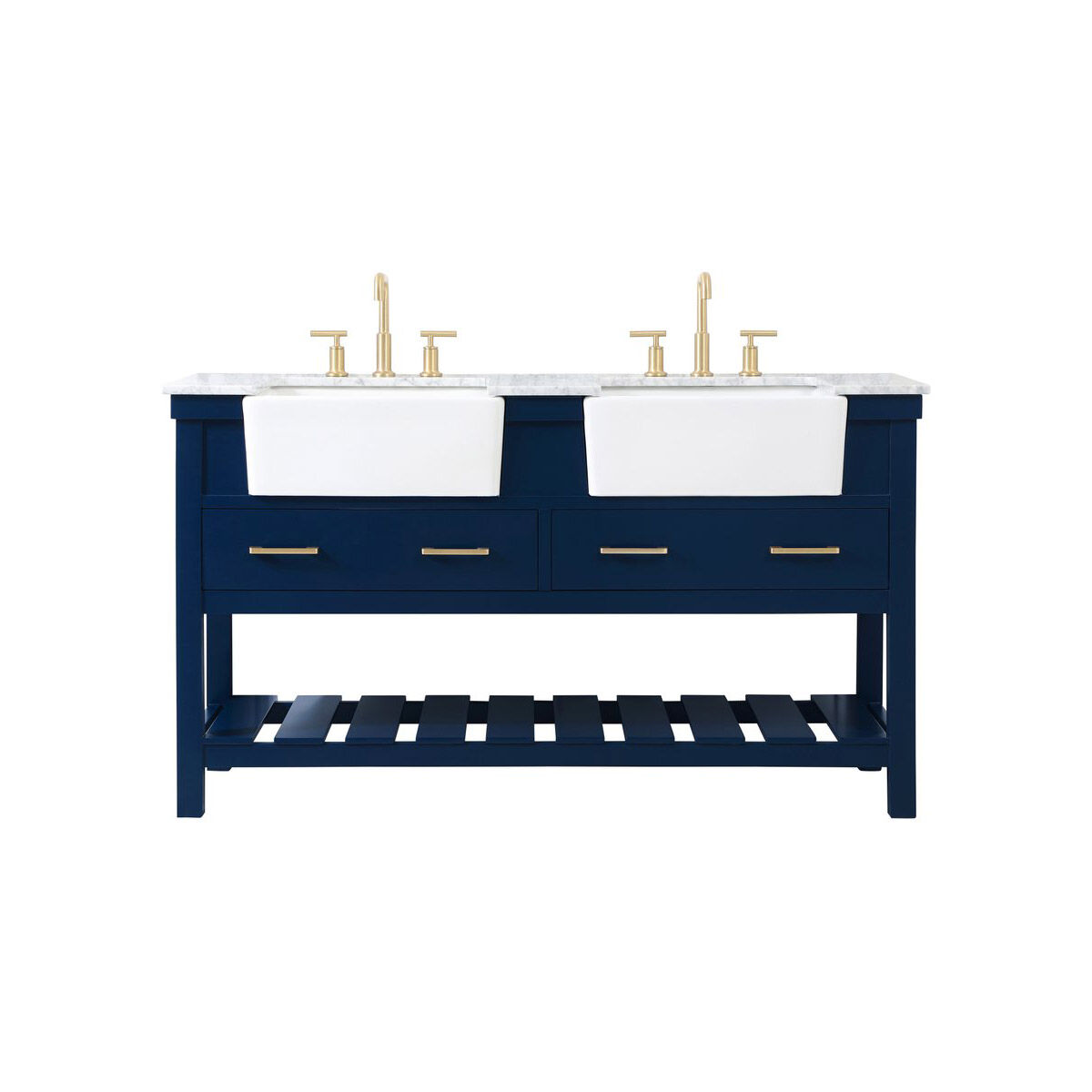 Clement 60 X 22 X 34 inch Blue Bathroom Vanity Cabinet