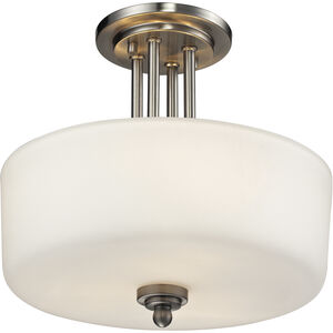 Cardinal 3 Light 13 inch Brushed Nickel Semi Flush Mount Ceiling Light