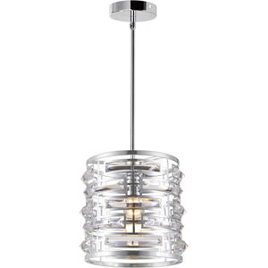Petia 1 Light 10 inch Chrome Drum Shade Mini Chandelier Ceiling Light