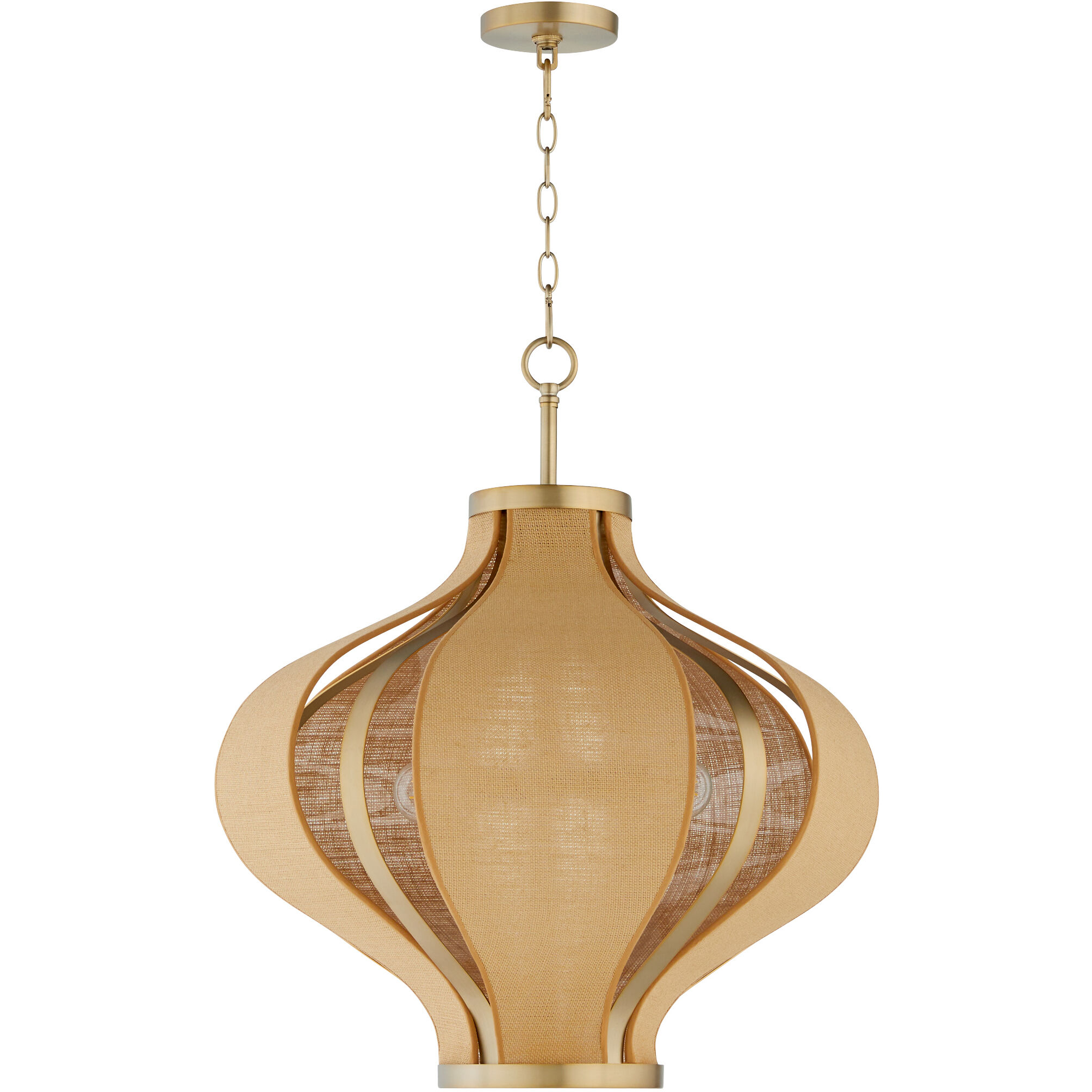 Monroe 3 Light 24 inch Aged Brass Pendant Ceiling Light