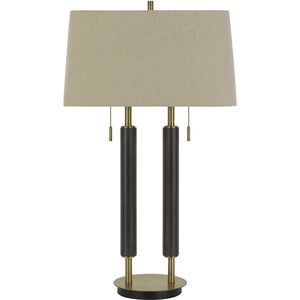 Avellino 32 inch 60 watt Espesso with Antique Brass Accents Desk Lamp Portable Light