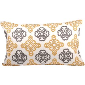 Corely 26 X 5.5 inch Gray with Yellow Lumbar Pillow