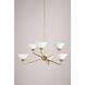 Kelsey 6 Light 35 inch Aged Brass Chandelier Ceiling Light