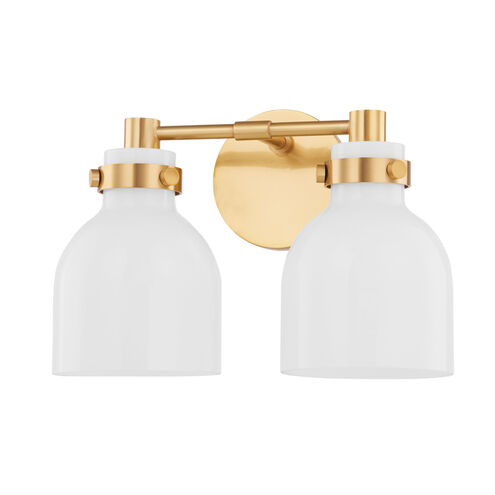 Elli 2 Light Aged Brass Vanity Light Wall Light