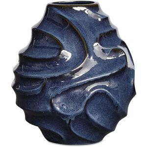 Helix Blue Glaze Outdoor Vase