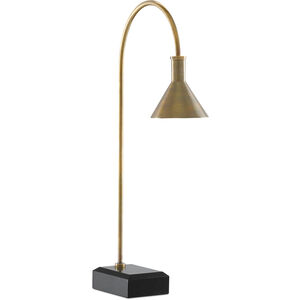 Thayer 26 inch 40 watt Vintage Brass/Black Desk Lamp Portable Light