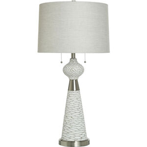 Cameron 33.25 inch 60.00 watt Weathered White and Silver Table Lamp Portable Light