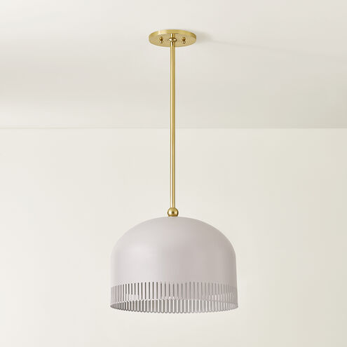 Liba 1 Light 15 inch Aged Brass/Soft Peignoir Pendant Ceiling Light