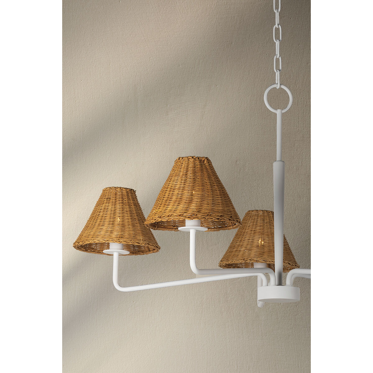 Issa 5 Light 40 inch Texture White Chandelier Ceiling Light