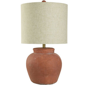 Terracotta 26.5 inch 150 watt Terracotta and Brushed Nickel Table Lamp Portable Light