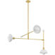 Billie 3 Light 36 inch Aged Brass/Soft White Chandelier Ceiling Light