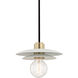 Milla 1 Light 8 inch Aged Brass Pendant Ceiling Light in Aged Brass/Soft Off White