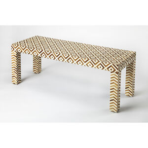 Bone Inlay Crispin  Wood & Bone Inlay Bench