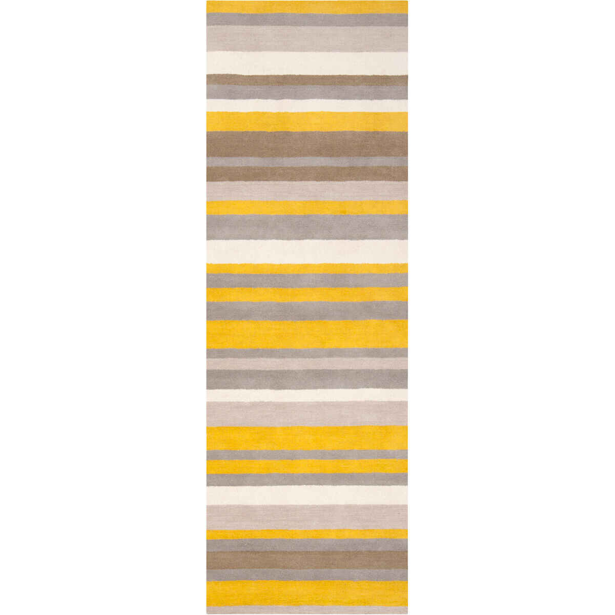Madison Square 96 X 30 inch Yellow and Neutral Runner, Wool
