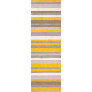 Madison Square 96 X 30 inch Yellow and Neutral Runner, Wool