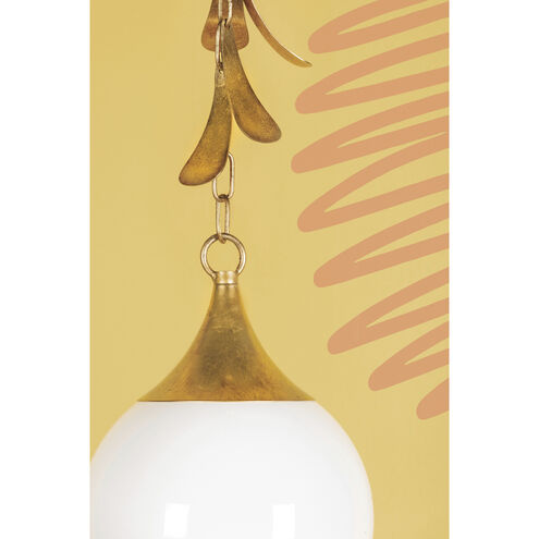 Victoria 1 Light 9 inch Vintage Gold Leaf Pendant Ceiling Light