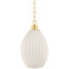 Hillary 1 Light 9 inch Aged Brass Pendant Ceiling Light
