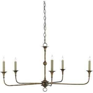 Nottaway 5 Light 36 inch Pyrite Bronze Chandelier Ceiling Light, Small