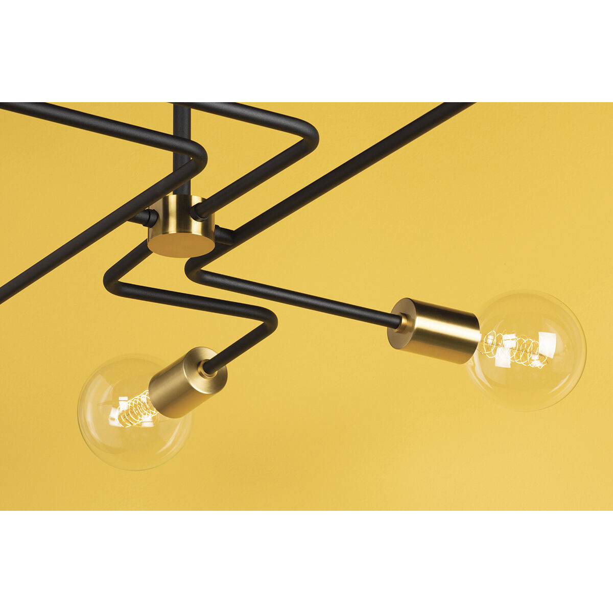 Jena 6 Light 40 inch Aged Brass/Textured Black Combo Semi Flush Ceiling Light