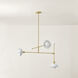 Billie 3 Light 36 inch Aged Brass/Soft White Chandelier Ceiling Light