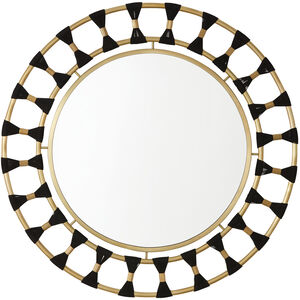Mirror 35 X 35 inch Black Rope and Patinaed Brass Wall Mirror