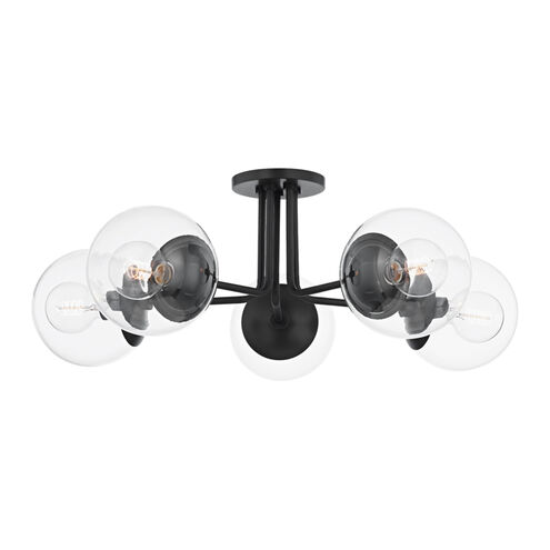 Meadow 5 Light 30 inch Old Bronze Semi Flush Ceiling Light
