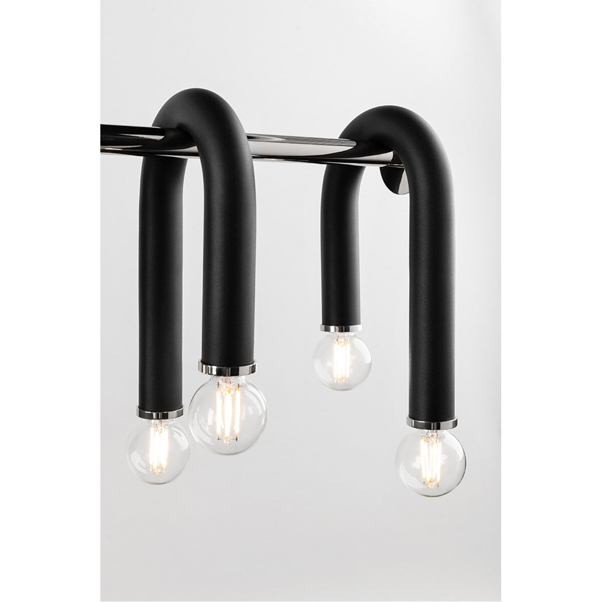 Whit 14 Light 38 inch Polished Nickel/Black Linear Pendant Ceiling Light