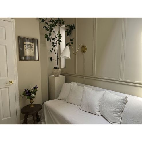 Onda 1 Light Aged Brass Plug-In Sconce Wall Light