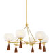 Niya 6 Light 35.5 inch Aged Brass Chandelier Ceiling Light
