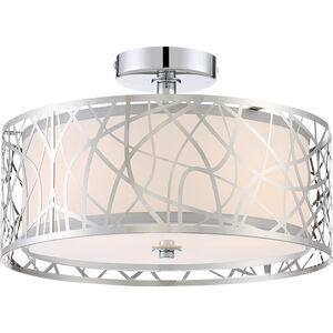 Abode 3 Light 15 inch Polished Chrome Semi-Flush Mount Ceiling Light