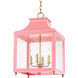 Leigh 4 Light 16 inch Aged Brass and Pink Pendant Ceiling Light