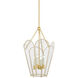 Clarisse 4 Light 16 inch Aged Brass and Soft Bisque Lantern Ceiling Light