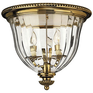 Cambridge 3 Light 14.5 inch Burnished Brass Indoor Flush Mount Ceiling Light
