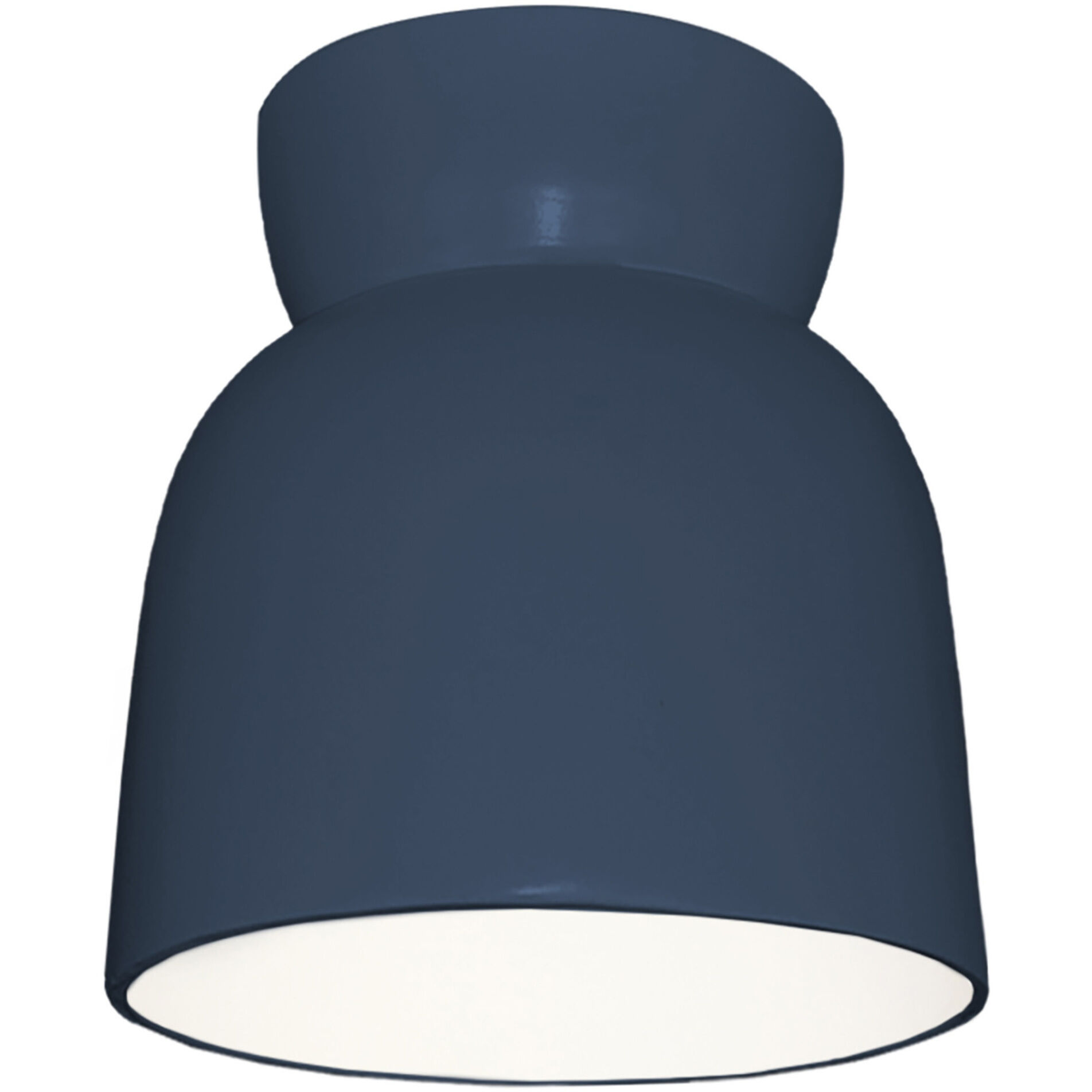 Radiance Collection 1 Light 7.5 inch Midnight Sky with Matte White Outdoor Flush Mount