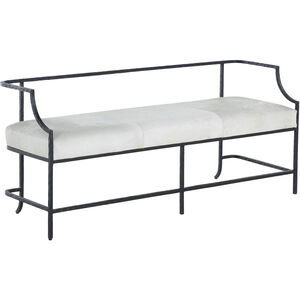 Victor Flat Black / Natural Ivory Hide Bench