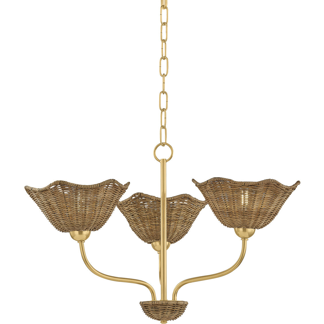 Kehlani 3 Light 24 inch Aged Brass Chandelier Ceiling Light